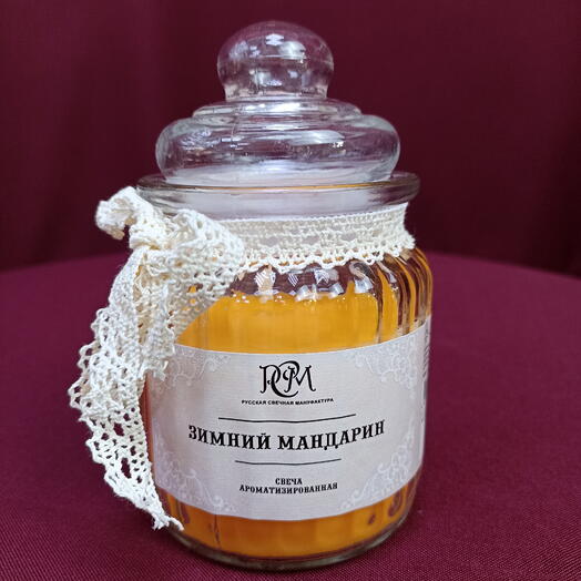 Арома свеча "зимний мандарин"