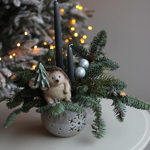 Новогодняя композиция Ежик