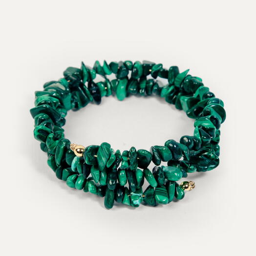 Браслет Корица Малахит 14K 19 см (BRA1062)