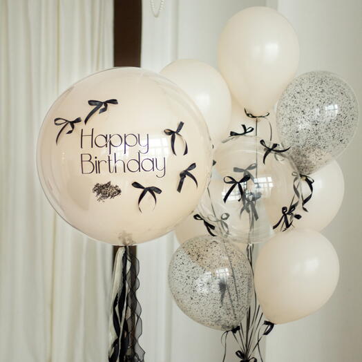 Набор: стеклянный шар и связка «Charm» на грузах | 10 шаров