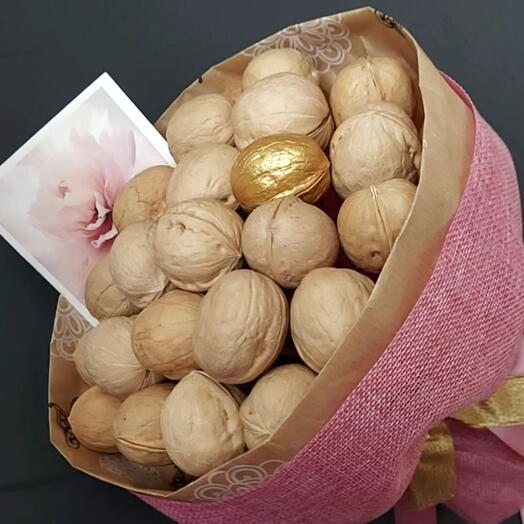 Букет из орехов, подарок маме, подруге, сестре, мужчине, жене