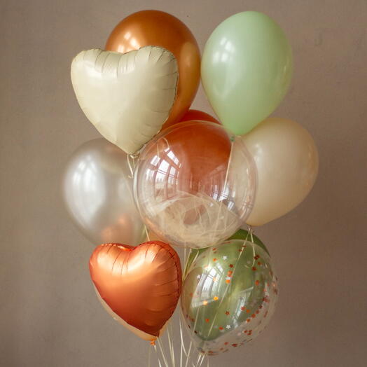 Связка воздушных шаров «Медовый закат» | 11 шаров, 1 груз