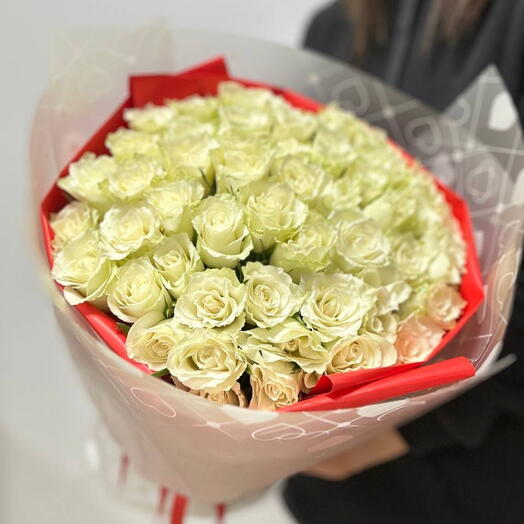 -20%АКЦИЯ🌹Монобукет "Чистая любовь"/роза Кения /Цветы Уфа/Цветы в Уфе/Доставка цветов Уфа