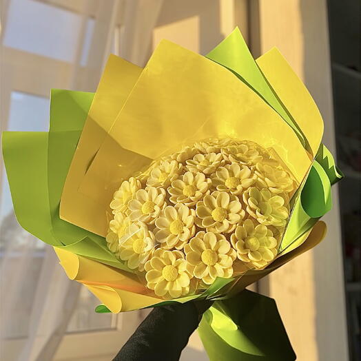 Букет из 19 больших ромашек на последний звонок 💛