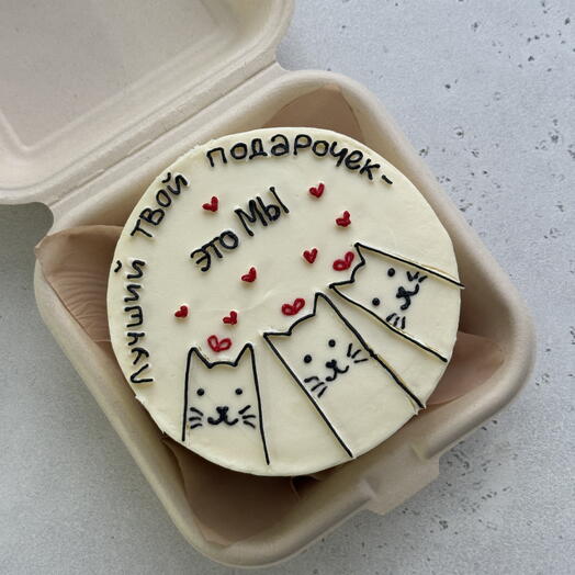 Бенто торт три котика