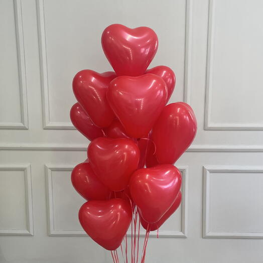15  шариков в форме сердца (латекс)🎈️