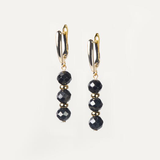 Серьги Ваниль Синий корунд 14K (EAR1146)