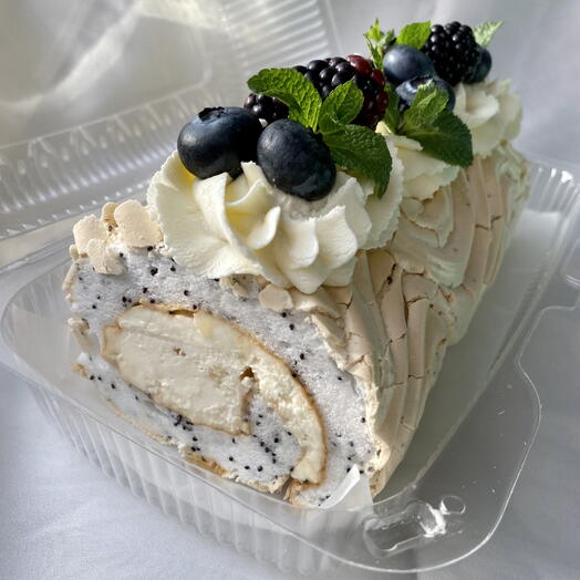 Меренговый рулет - половинка Мак -лимон