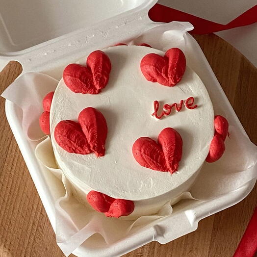 Бенто-торт S «love» с 3D сердечками