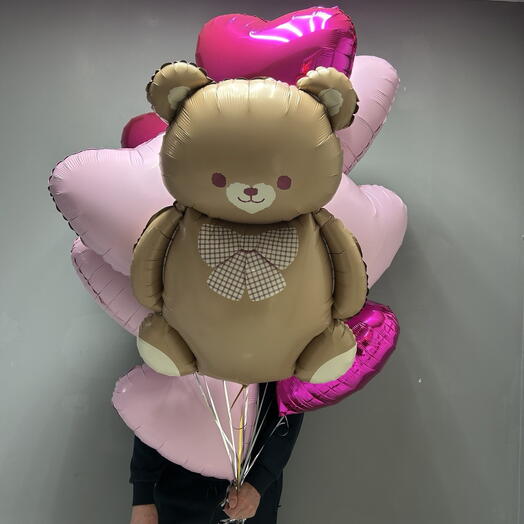 Мишка и 10 сердец