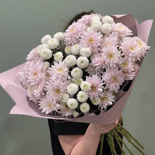 Нежный Букет из микс хризантем кустовых