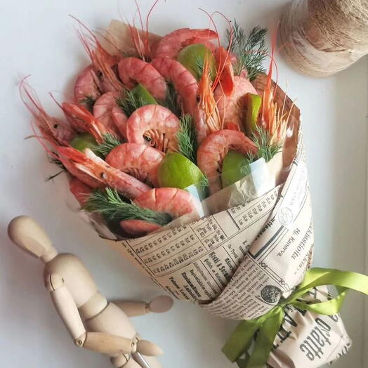 Мужской букет из креветок