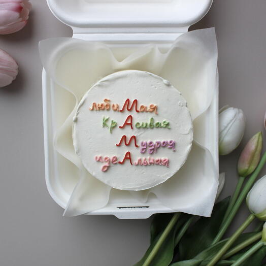 Бенто-торт Мама с цветными буквами