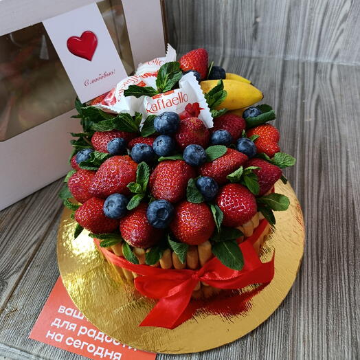 Фруктовый микс в виде тортика🍓🫐 дофаминовый
