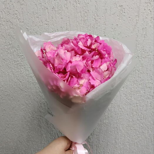 Розовая гортензия букет 1 шт💘