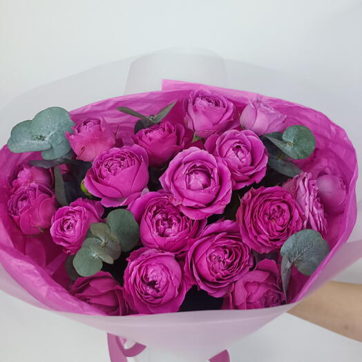 Букет" Без ума от тебя" с кустовой розой