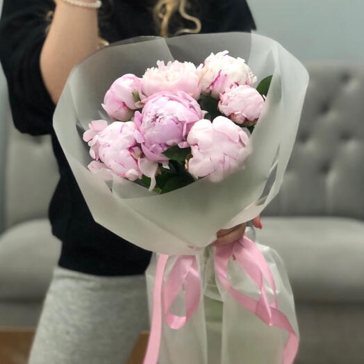 7 розовых пионов 🌸