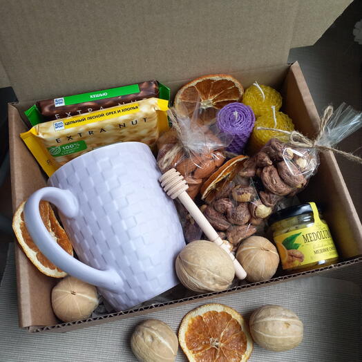 Juego de regalo de nueces con taza