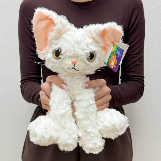 Мягкая игрушка Кот сфинкс белый