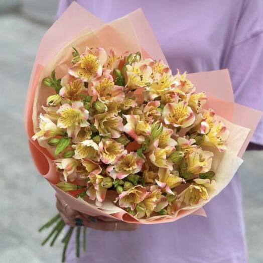 Моно букет из 15 альстромерий🌸🌿