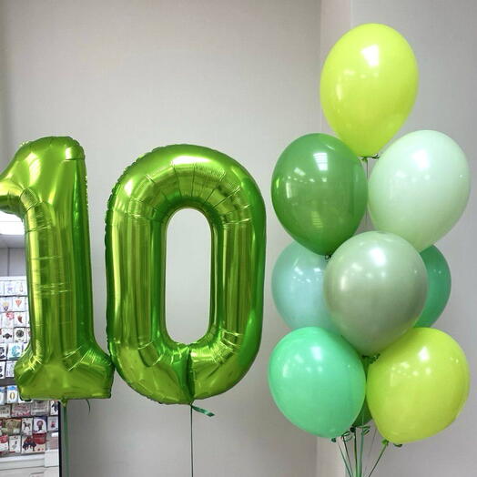 Шары цифры для мальчика на день рождения, 10 лет