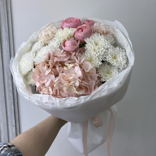 Дофаминовый нежно-пудровый букет🌸