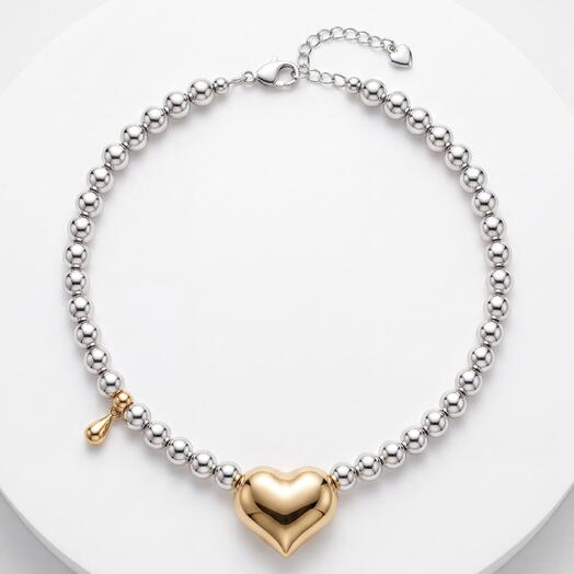 Колье Big gold heart