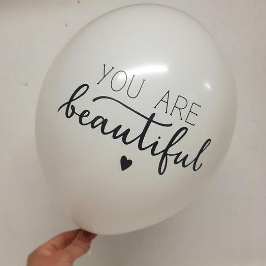 Шар «You are beautiful» белый