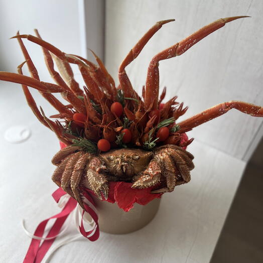 Морская шляпная коробка с крабом