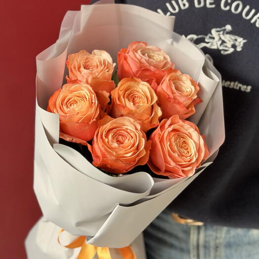 Bouquet of peony-shaped kahala roses 7 pieces