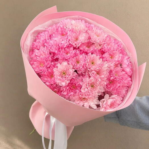 Букет из 5 розовых хризантем 💗 / в наличии сегодня