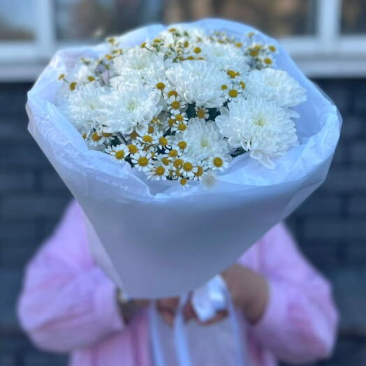 Ромашковое поле букет изхризантемы и ромашки 🌼