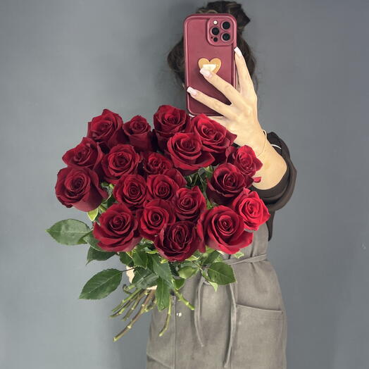 Монобукет🌹 Красная Роза 19 шт
