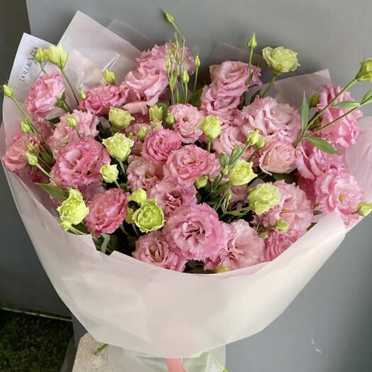 Букет из розовой махровой эустомы 💗
