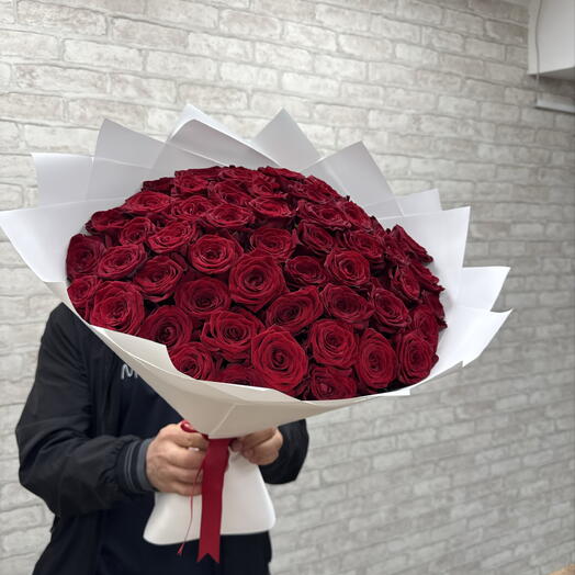 51 красная роза 50 см ♥️♥️♥️