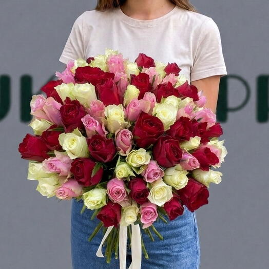Букет из 75 роз микс Африка