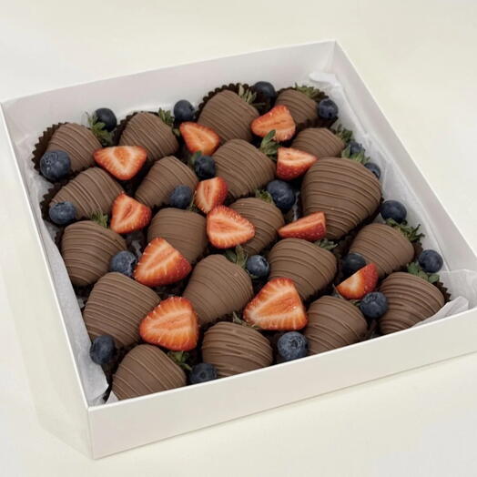 Клубника в шоколаде 20 ягод Бельгийский CALLEBAUT шоколад