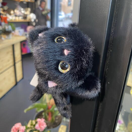 Игрушка мягкая «Котик» на магнитах черный