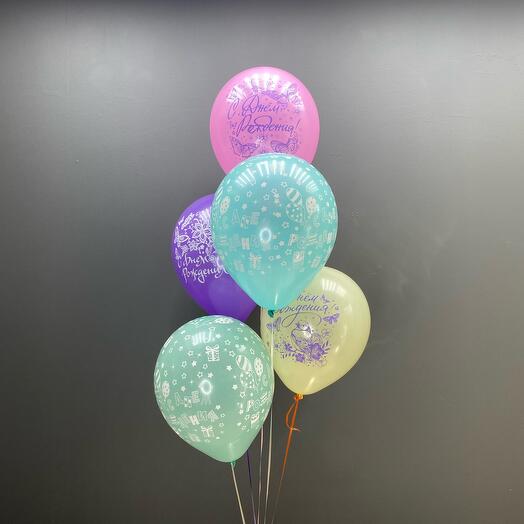 5 globos de helio