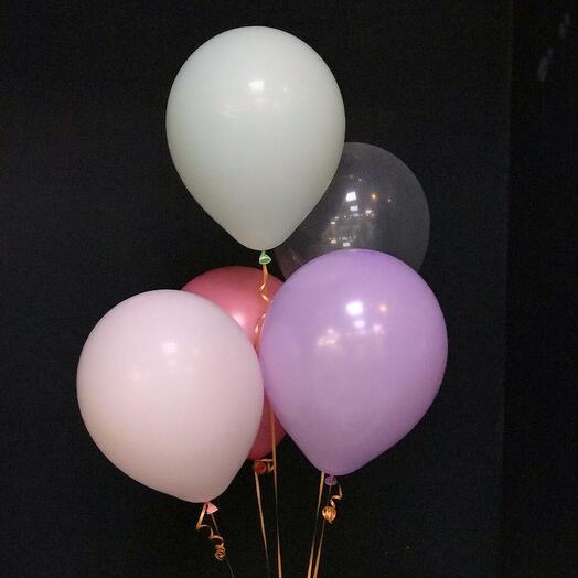 Set of 5 Serenity helium balloons