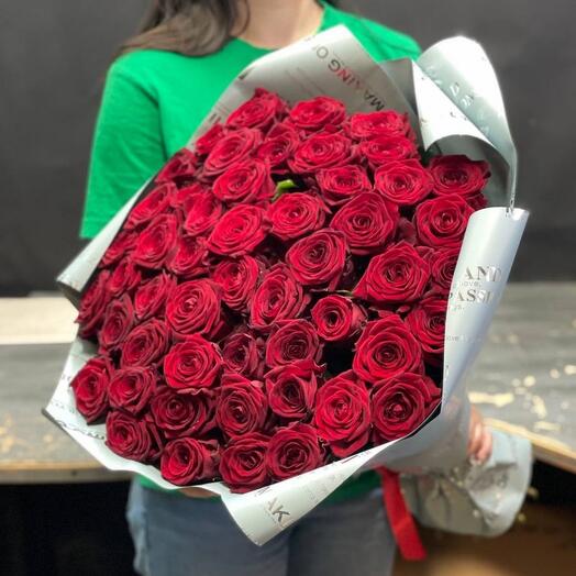 51 red rose 60 cm
