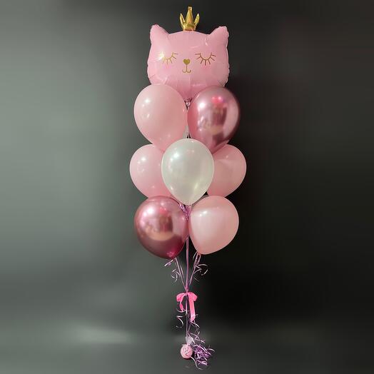 Balloons Pink Cat Princess for girls