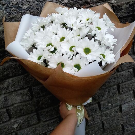 Bouquet of 5 white chrysanthemums