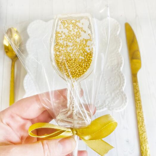Una Copa de champán. Caramelo