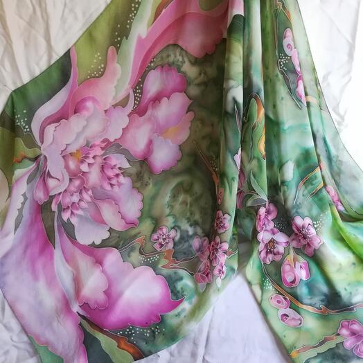Bufanda tippet "orquídeas en Flor"