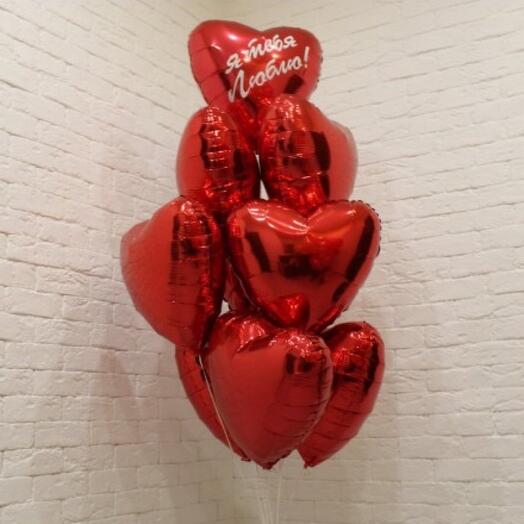 ¡Te quiero! 7 bolas de corazones (papel de aluminio)