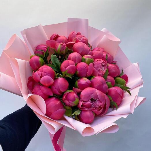 Bouquet of coral peonies