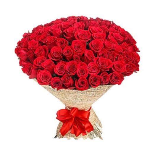 Fresh Red Roses Hand Made Bouquet