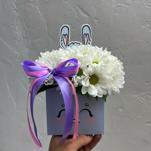 Chrysanthemum composition "To the Beloved bunny"