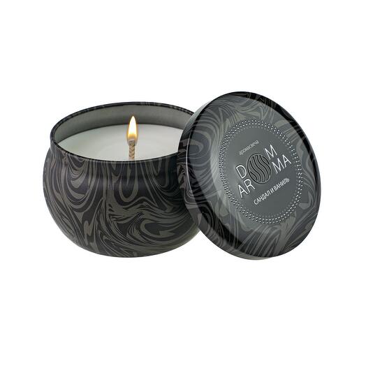 Vela perfumada "Sándalo y vainilla" en un frasco de metal, 150 gr